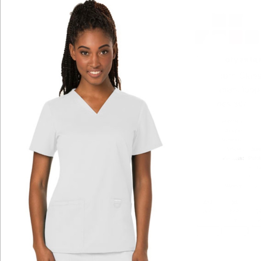 Cherokee Workwear Revolution Scrub Top (White)